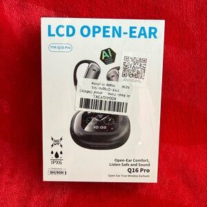Q16 Pro Open-Ear Wireless Earbuds Silver Unopened New AI